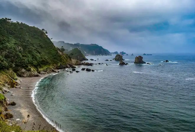 beach asturias spagna mare sky