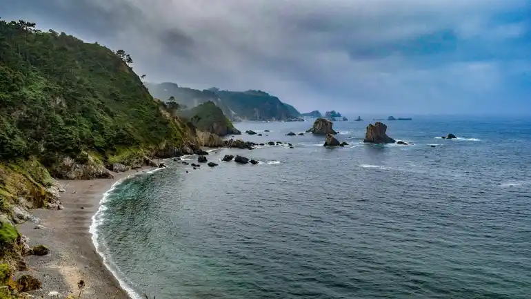 beach asturias spagna mare sky